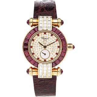 CHOPARD IMPERIALE LADY WATCH WITH DIAMONDS AND RUBIES IN 18K YELLOW GOLD REF. 4156  Movement: quartz