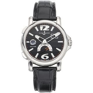 ULYSSE NARDIN DUAL TIME GMT WATCH IN STEEL REF. 243.55 Movement: automatic