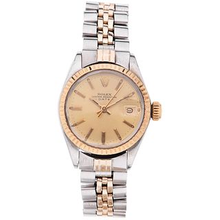 ROLEX OYSTER PERPETUAL DATE LADY WATCH IN STEEL AND 14K YELLOW GOLD REF. 6917  Movement: automatic