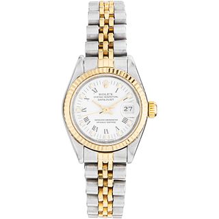 ROLEX OYSTER PERPETUAL DATEJUST LADY WATCH IN STEEL AND 18K YELLOW GOLD REF. 69173, CA. 1990  Movement: automatic