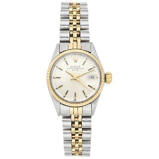 ROLEX OYSTER PERPETUAL DATE LADY WATCH IN STEEL AND 14K AND 18K YELLOW GOLD REF. 6517, CA. 1969 - 1970  Movement: automatic