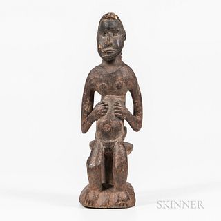 New Guinea Carved Wood Seated Figure