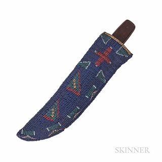 Central Plains Beaded Hide Knife and Case