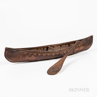 Northeast Birch Bark Model Canoe
