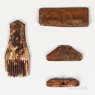 Prehistoric Eskimo Comb and Three Other Items