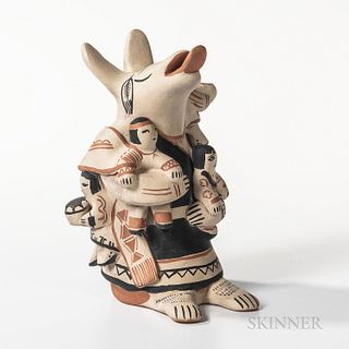 Cochiti Polychrome Pottery Storyteller Figure