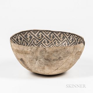 Anasazi Black-on-white Painted Pottery Bowl