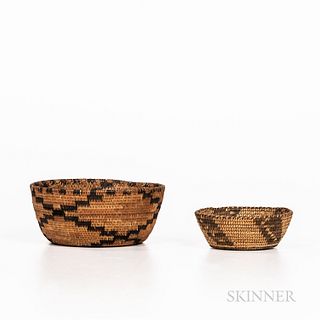 Two Small California Polychrome Baskets