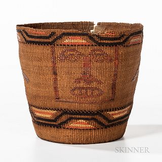 Tlingit Polychrome Pictorial Twined Basket