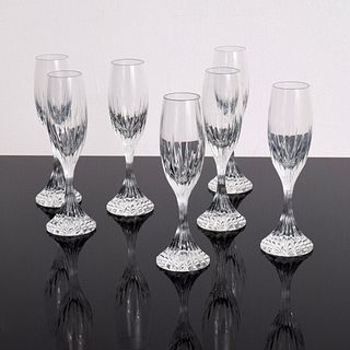 7 Baccarat Champagne Glasses, Paige Rense Noland Estate