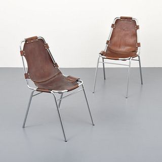 Pair of Charlotte Perriand "Les Arcs" Dining Chairs