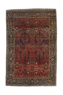 Antique Persian Farahan Sarouk, 4'4" x 6’6”
