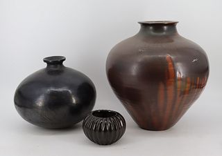 3 Assorted Pottery Vases / Vessels