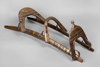 A Napoleonic Wood and Brass Camel Saddle, ca. 1798-1801