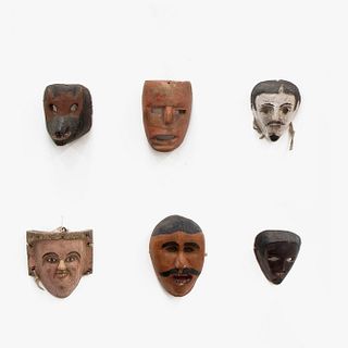 Mexico, Group of Six Dance Masks, 20th Century