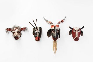 Mexico and New Mexico, Group of Four Dance Masks, 20th Century