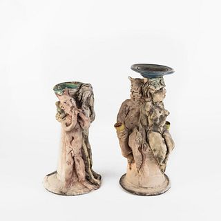 Ron Meyers, Two Figural Candlesticks