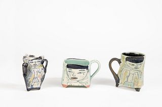 Kevin Snipes, Group of Three Handled Mugs