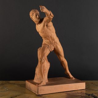 Danish P. Ipsen Terracotta Model of The Borghese Gladiator 