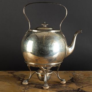George III Silver Hot Water Kettle and Stand