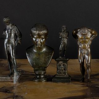 Four Small Bronze Figural Table Articles