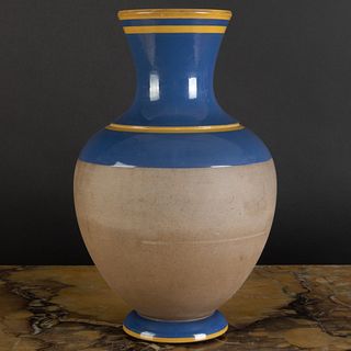 Wedgwood Blue Glazed Grey Pottery Baluster Vase
