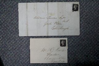 A collection of covers and FDCs including two 1840 1d blacks (condition fair), a large and interesti