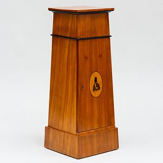 Biedemeier Cherry and Ebonized Pedestal Cabinet