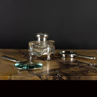 Assembled Silver-Mounted Desk Accessories