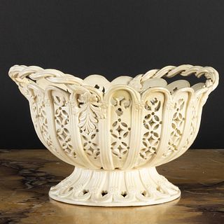 English Creamware Pierced Basket