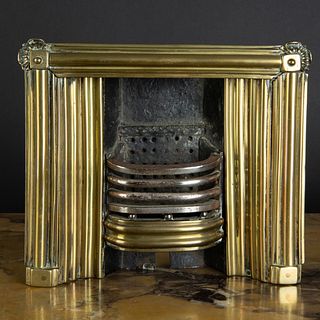 Unusual English Miniature Brass Fire Grate