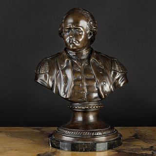 Bronze Bust of a Military Gentleman on a Marble Base