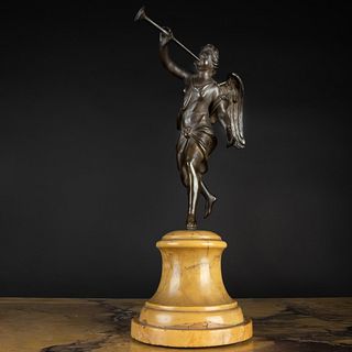 Bronze Model of Fame on a Sienna Marble Base