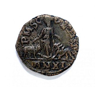 Trajan Decius (249-251AD) Sestertius, obverse laureate draped with legend IMP CAES C MES Q DECIUS PF