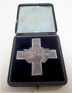 An Oxford and Cambridge Rifle Match, Wimbledon 1888, cruciform silver prize medal, 68mm, engraved to