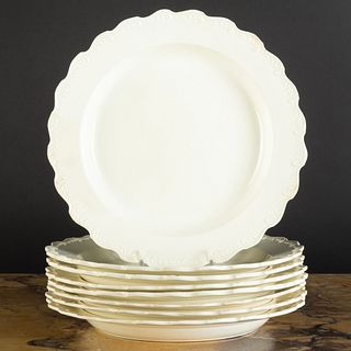 Set of Eight English Creamware Plates