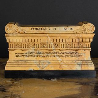 Italian Sienna Marble Model of Scipio's Sarcophagus