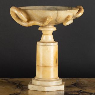 Alabaster Tazza with Snake Handles