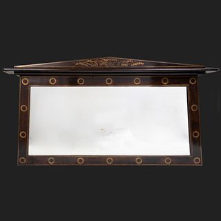 Continental Brass-Mounted Mahogany Overmantle Mirror