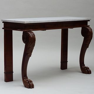 Late Regency Carved Mahogany Console