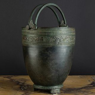 Italian Bronze Miniature Situla, Marked G.E. Sommer