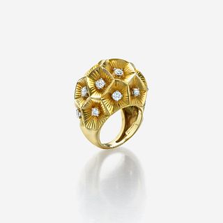 An eighteen karat gold and diamond ring, Cartier France, c. 1950's