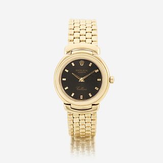 An eighteen karat gold, bracelet wristwatch, Rolex Cellini