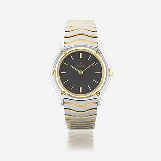 A stainless steel and eighteen karat gold, bracelet wristwatch, Ebel Wave