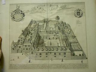 After David Loggan, View of Trinity College, engraving, 43 x 53cm (sheet, slight tears to centre fol