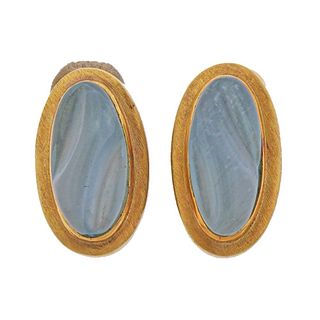 Burle Marx Aquamarine Forma Livre 18k Gold Earrings