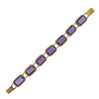 18k Gold Purple Stone Bracelet