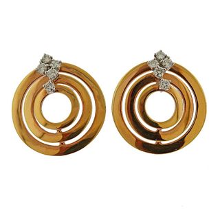 Damiani Rose Gold Diamond Earrings