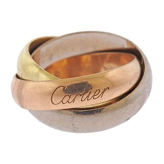 Cartier Trinity 18k Tri Color Gold Rolling Band Ring 