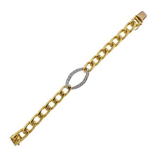 18k Gold Diamond Curb Link Bracelet